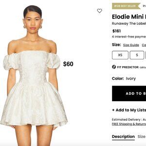 Elodie Mini Dress Ivory Runaway The Label